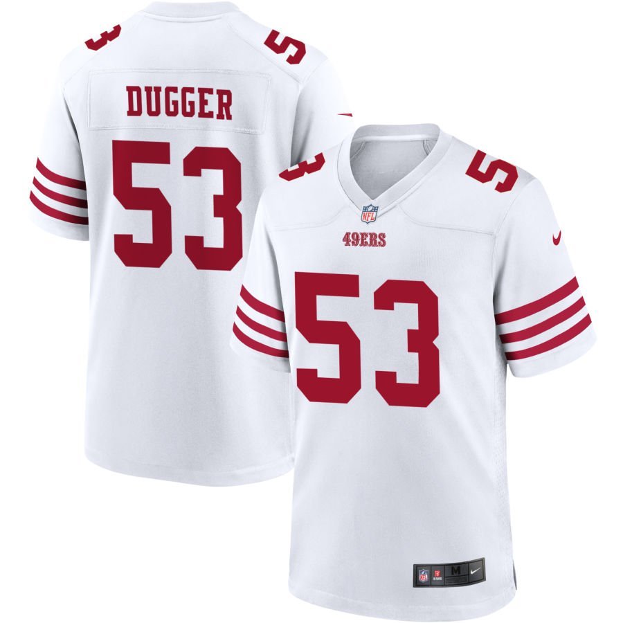 Jaden Dugger Men’s Nike White San Francisco 49ers Game Custom Player Jersey