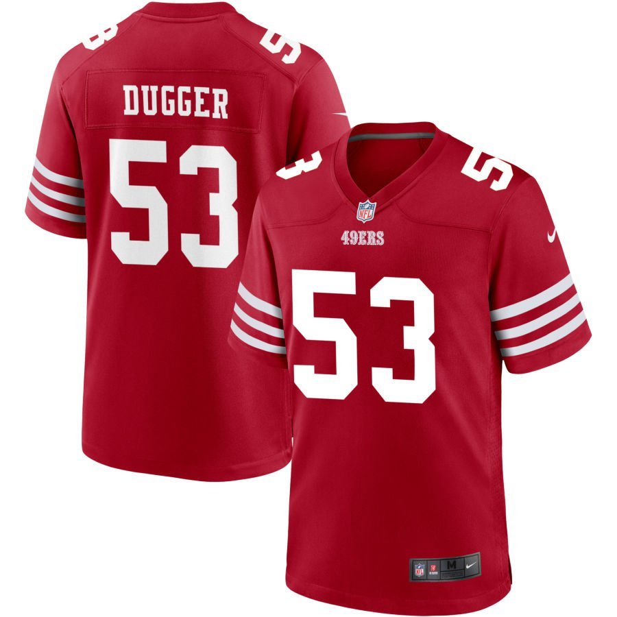 Jaden Dugger Youth Nike Scarlet San Francisco 49ers Game Custom Jersey