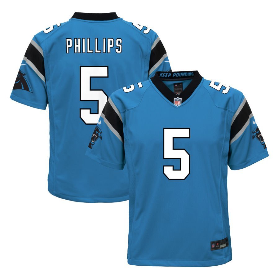 Jaelan Phillips Youth Nike Blue Carolina Panthers Alternate Custom Game Jersey