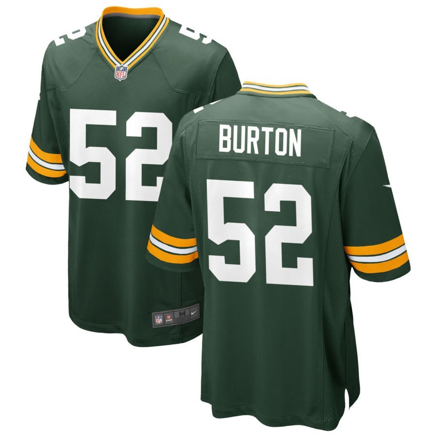 Jager Burton Men’s Nike Green Green Bay Packers Custom Game Jersey