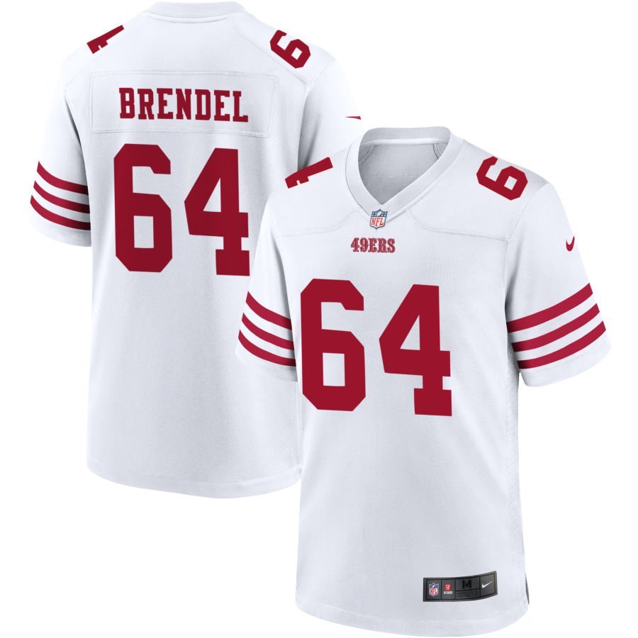 Jake Brendel Men’s Nike White San Francisco 49ers Game Custom Player Jersey