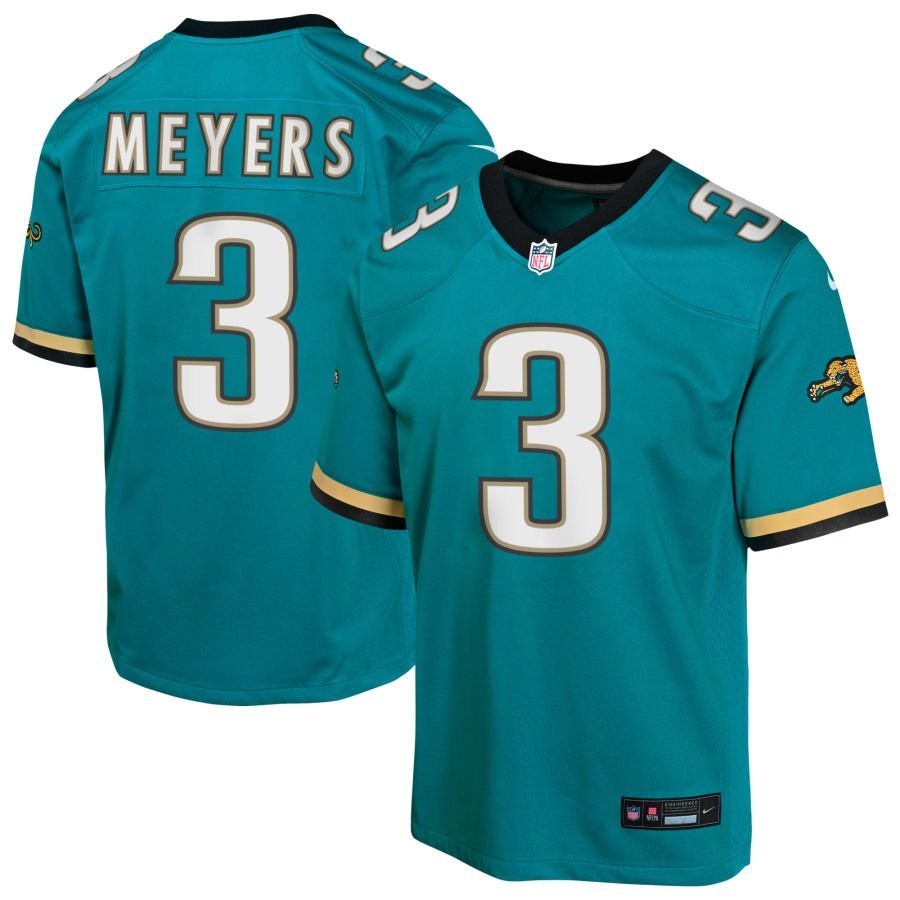 Jakobi Meyers Youth Nike Teal Jacksonville Jaguars Prowler Throwback Custom Game Jersey
