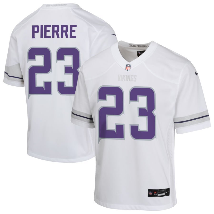 James Pierre Youth Nike White Minnesota Vikings Alternate Custom Game Jersey