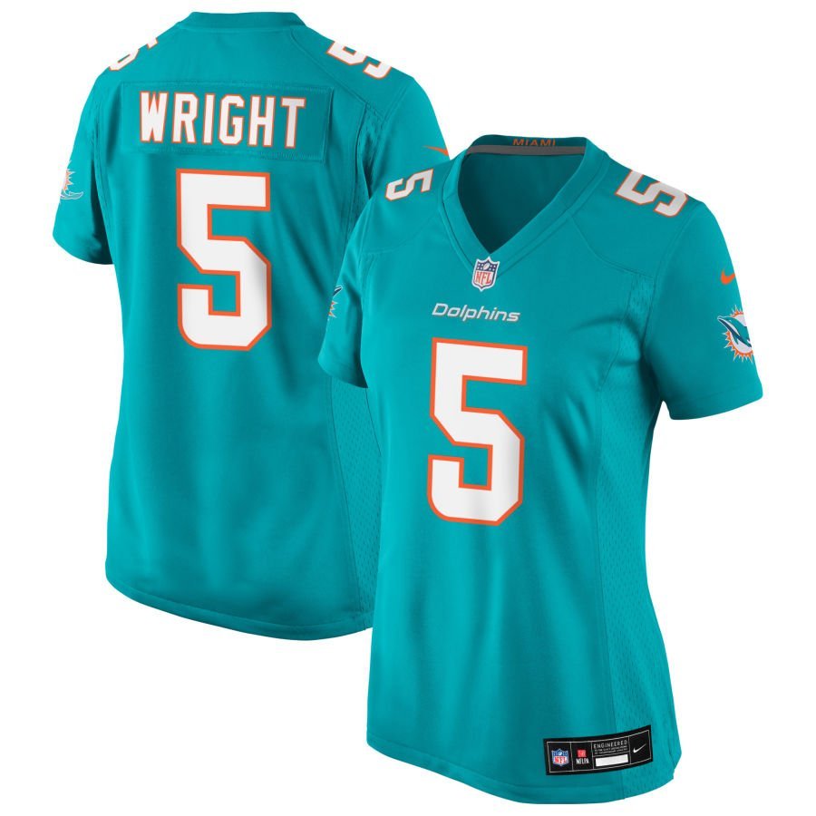 Jaylen Wright Women’s Nike Aqua Miami Dolphins Custom Game Jersey