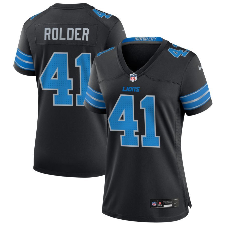 Jimmy Rolder Women’s Nike Black Detroit Lions Alternate Custom Game Jersey
