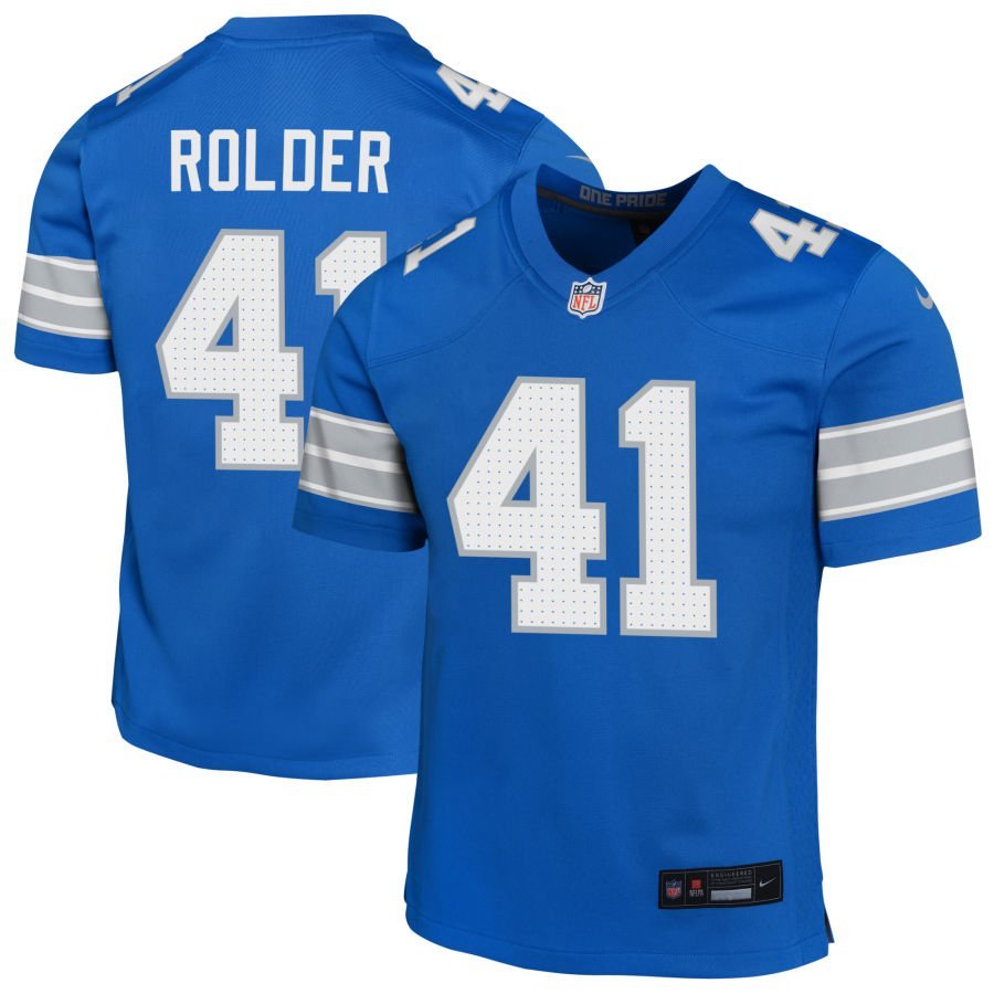 Jimmy Rolder Youth Nike Blue Detroit Lions Custom Game Jersey