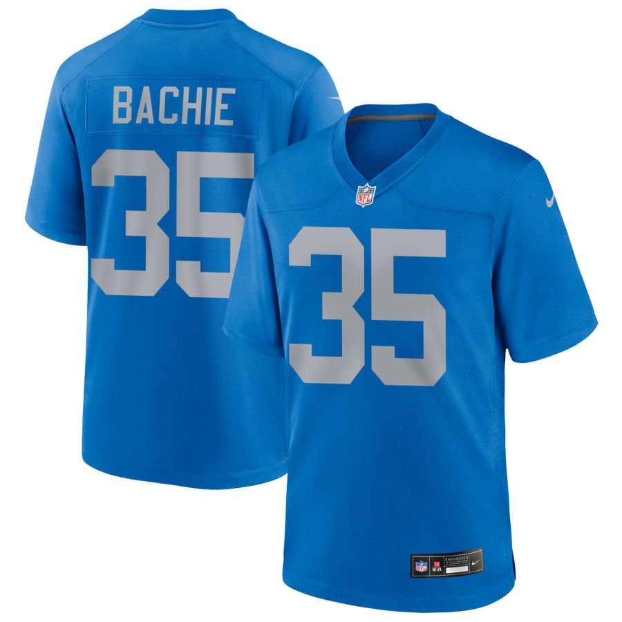 Joe Bachie Men’s Nike Blue Detroit Lions Alternate Custom Game Jersey