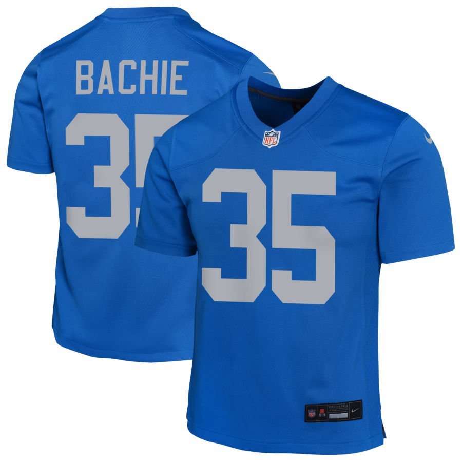Joe Bachie Youth Nike Blue Detroit Lions Alternate Custom Game Jersey
