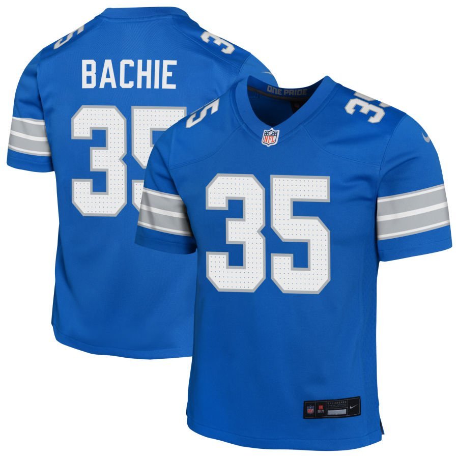 Joe Bachie Youth Nike Blue Detroit Lions Custom Game Jersey