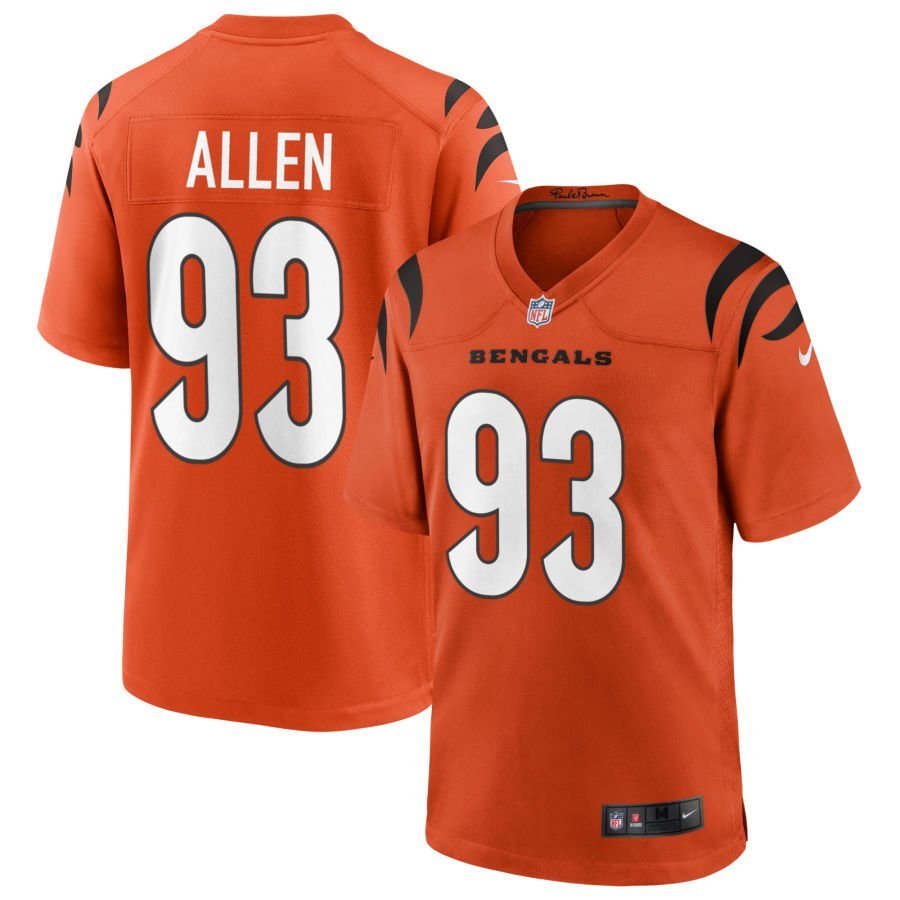Jonathan Allen Youth Nike Orange Cincinnati Bengals Alternate Game Custom Jersey