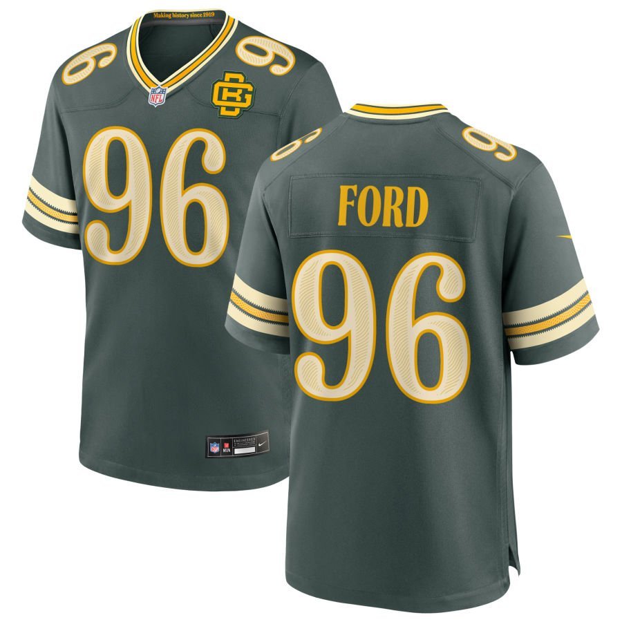 Jonathan Ford Men’s Nike Green Green Bay Packers 2026 Rivalries Collection Game Custom Jersey