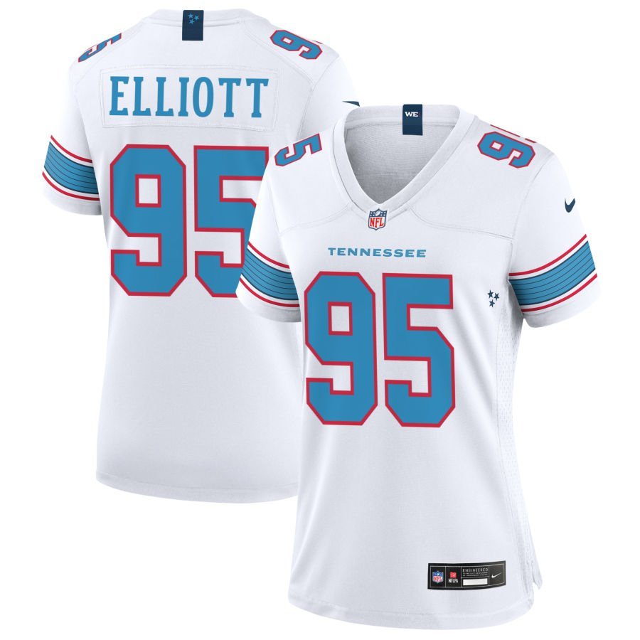 Jordan Elliott Women’s Nike White Tennessee Titans Game Custom Jersey