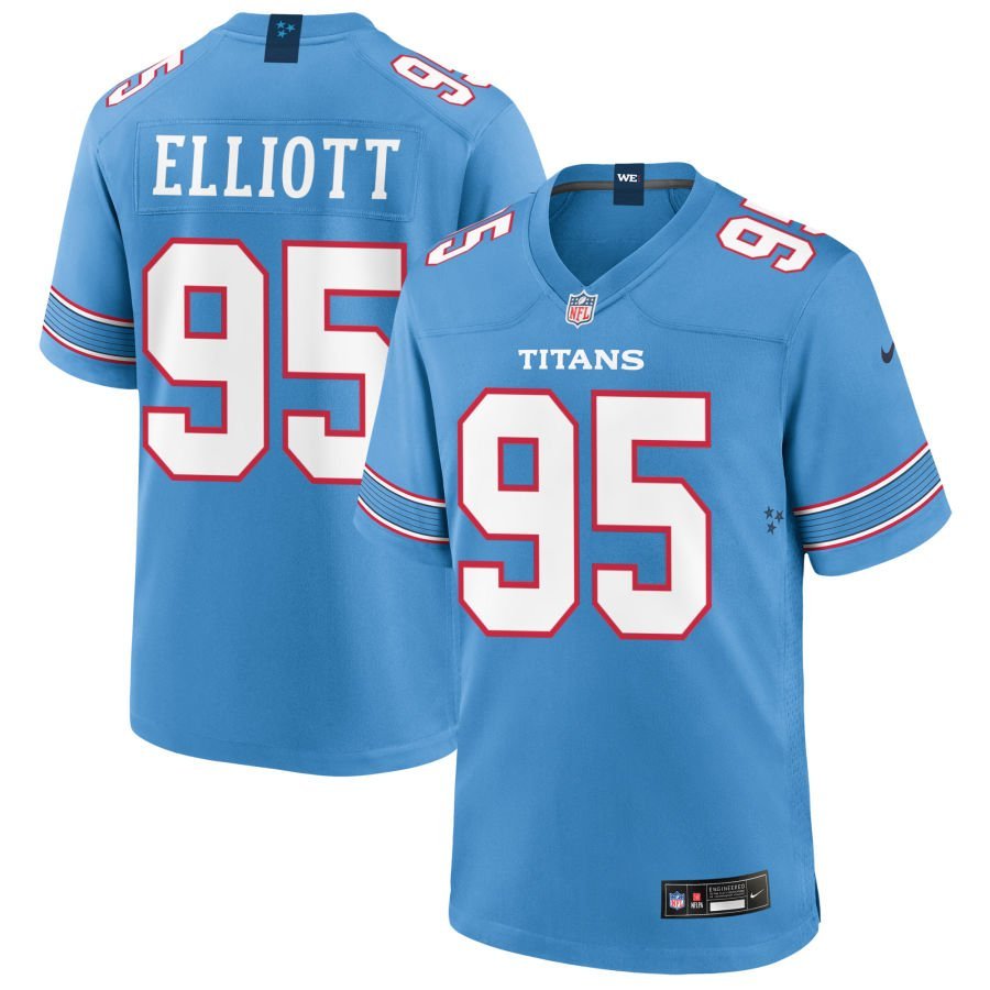 Jordan Elliott Youth Nike Blue Tennessee Titans Game Custom Jersey