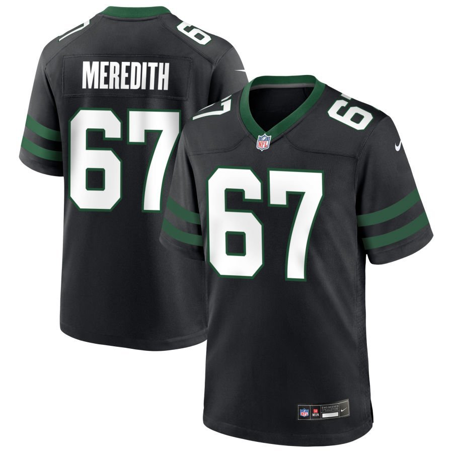 Jordan Meredith Men’s Nike Legacy Black New York Jets Alternate Custom Game Jersey