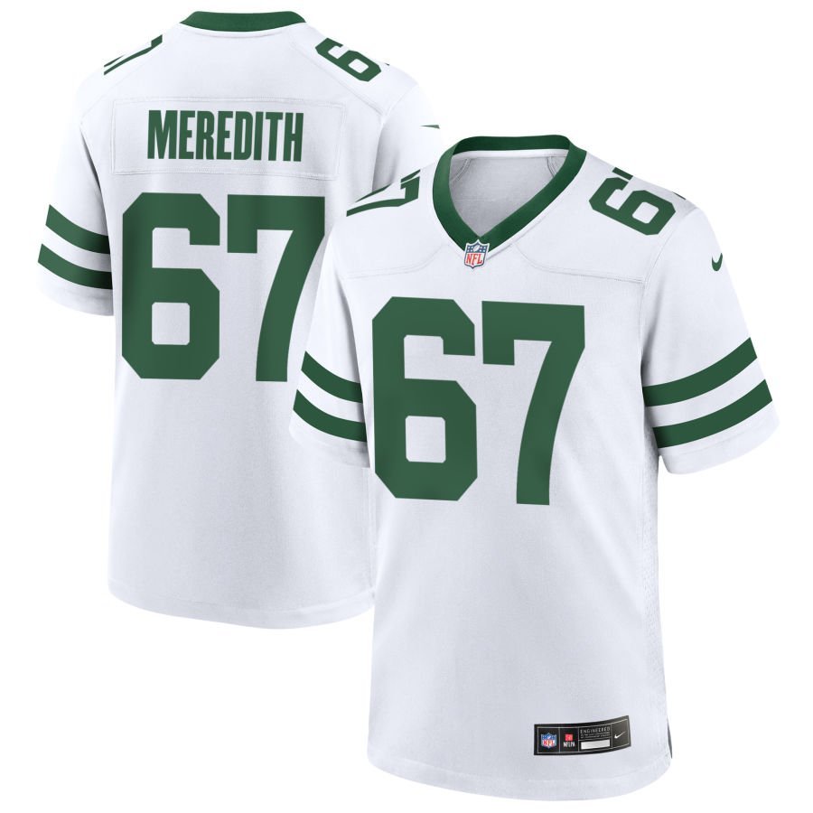 Jordan Meredith Men’s Nike Legacy White New York Jets Custom Game Jersey