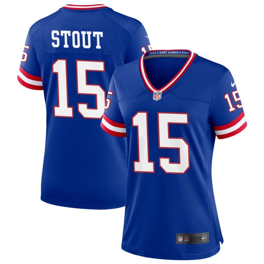 Jordan Stout Women’s Nike Royal New York Giants Classic Custom Game Jersey