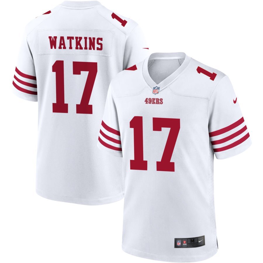 Jordan Watkins Men’s Nike White San Francisco 49ers Game Custom Player Jersey