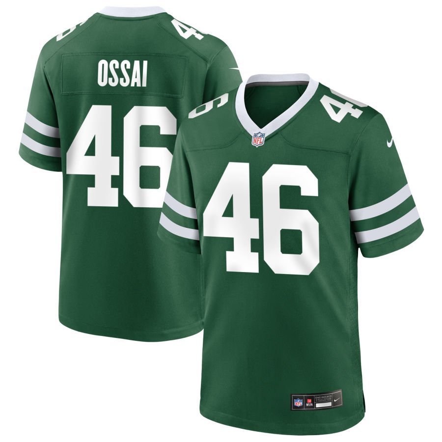 Joseph Ossai Men’s Nike Legacy Green New York Jets Custom Game Jersey