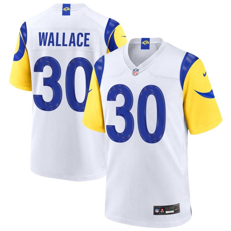 Josh Wallace Youth Nike White Los Angeles Rams Custom Game Jersey
