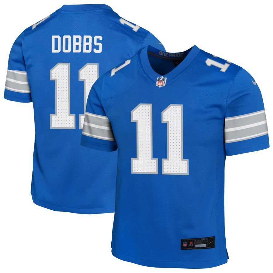 Joshua Dobbs Youth Nike Blue Detroit Lions Custom Game Jersey Joshua Dobbs Youth Nike Blue Detroit Lions Custom Game Jersey