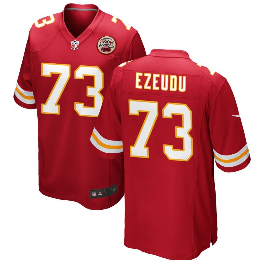 Joshua Ezeudu Men’s Nike Red Kansas City Chiefs Custom Game Jersey