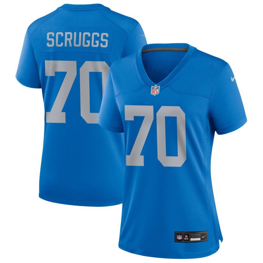 Juice Scruggs Women’s Nike Blue Detroit Lions Alternate Custom Game Jersey