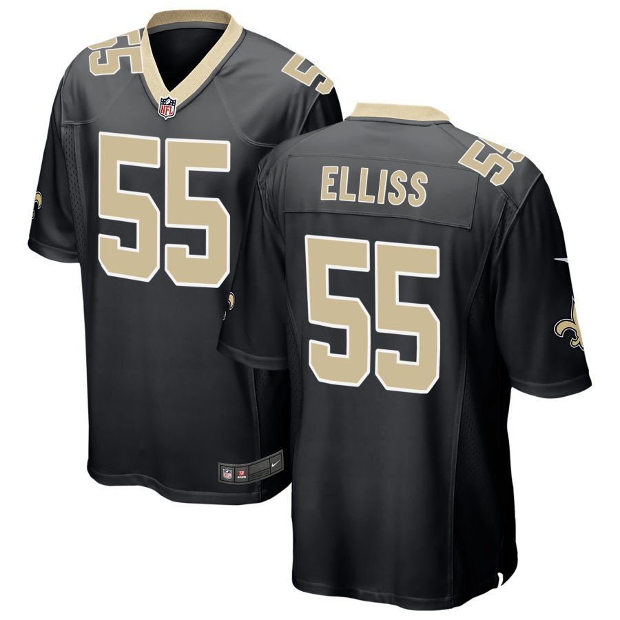 Kaden Elliss Men’s Nike Black New Orleans Saints Custom Game Jersey
