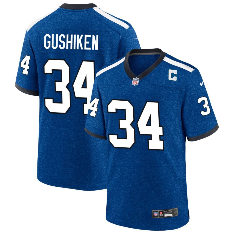 Kapena Gushiken Men’s Nike Blue Indiana Nights Indianapolis Colts Alternate Custom Game Jersey