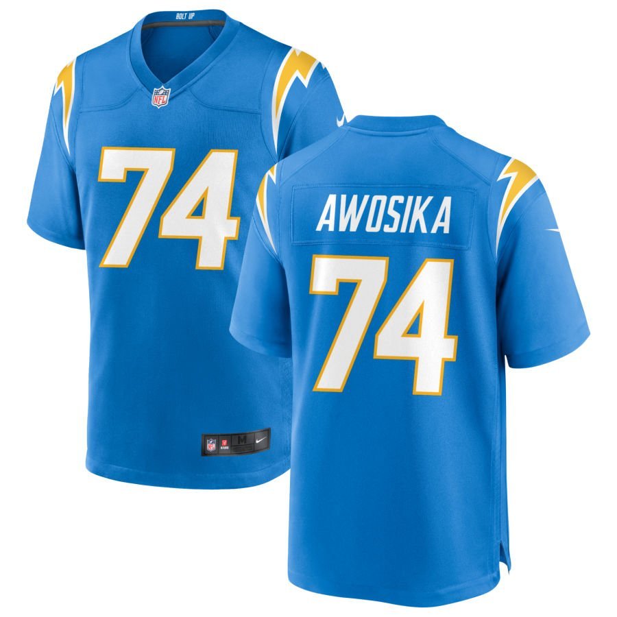Kayode Awosika Men’s Nike Powder Blue Los Angeles Chargers Custom Game Jersey