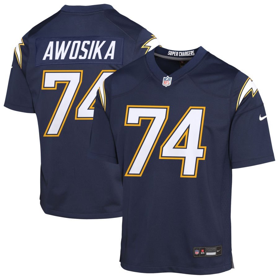 Kayode Awosika Youth Nike Navy Los Angeles Chargers Alternate Super Chargers Game Custom Jersey