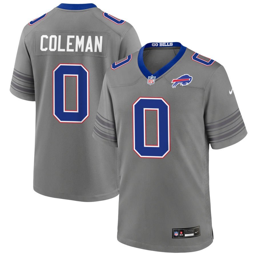 Keon Coleman Men’s Nike Gray Buffalo Bills Nickel City Custom Game Jersey