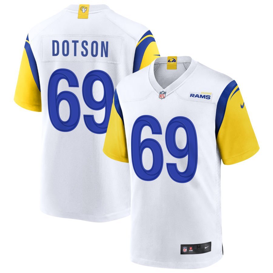 Kevin Dotson Men’s Nike White Los Angeles Rams Alternate Custom Jersey