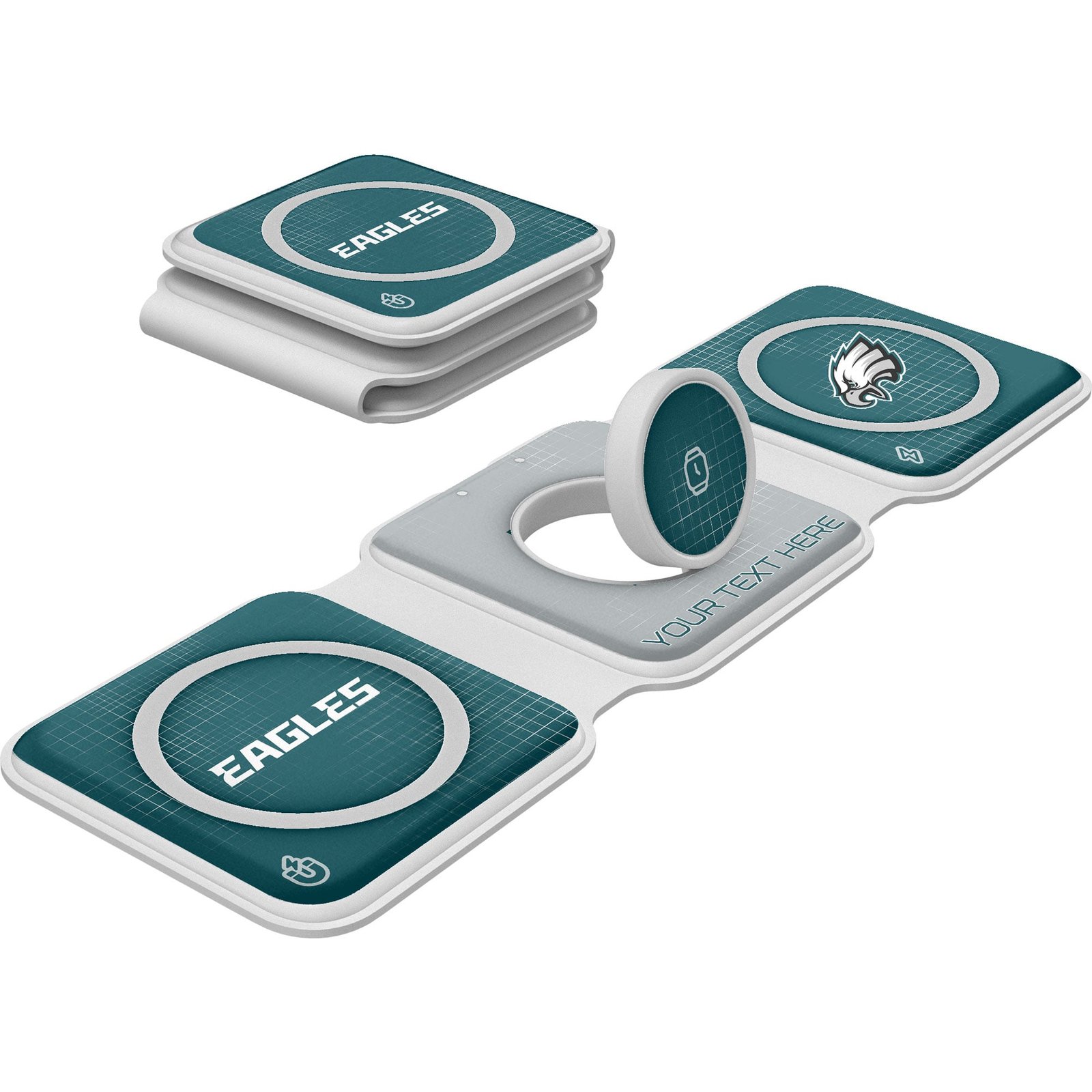 Keyscaper Philadelphia Eagles Personalized 3-in-1 Foldable Charger