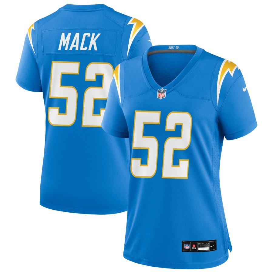 Khalil Mack Women’s Nike Powder Blue Los Angeles Chargers Custom Game Jersey