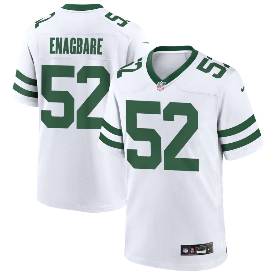 Kingsley Enagbare Men’s Nike Legacy White New York Jets Custom Game Jersey