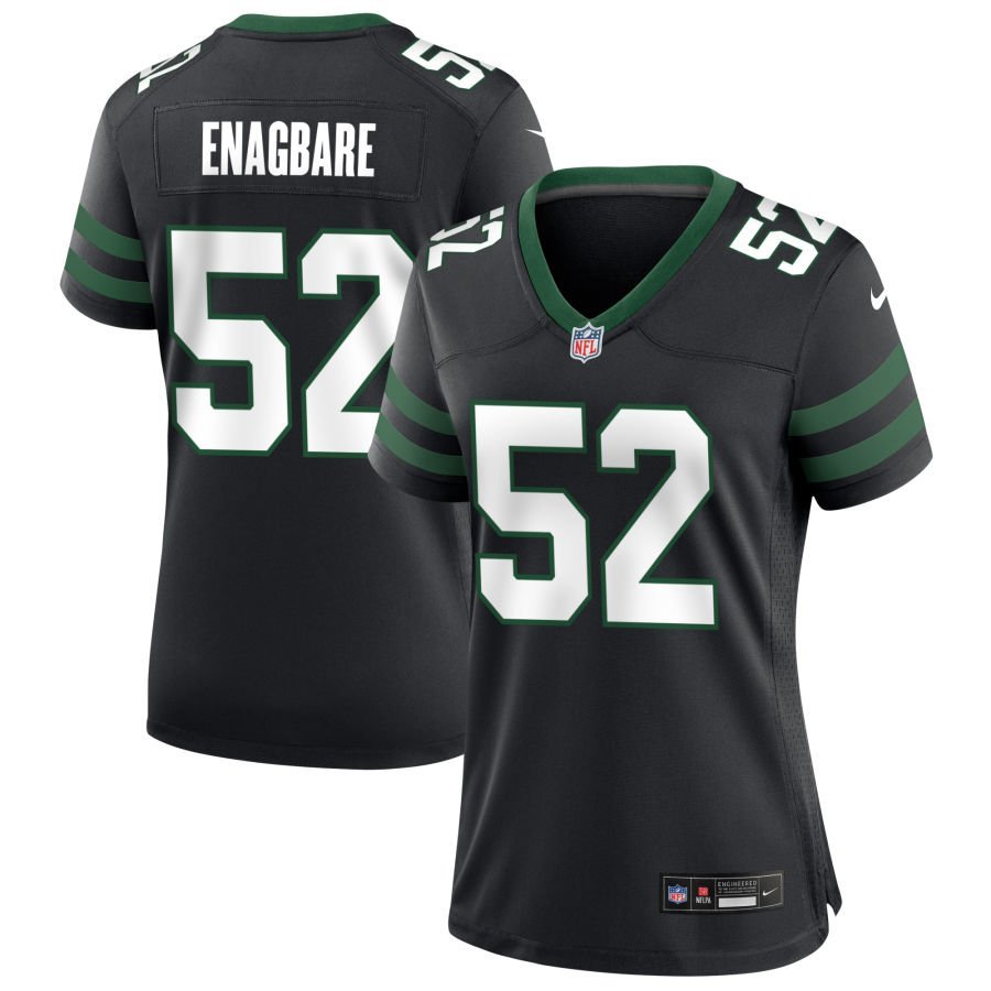 Kingsley Enagbare Women’s Nike Legacy Black New York Jets Alternate Custom Game Jersey