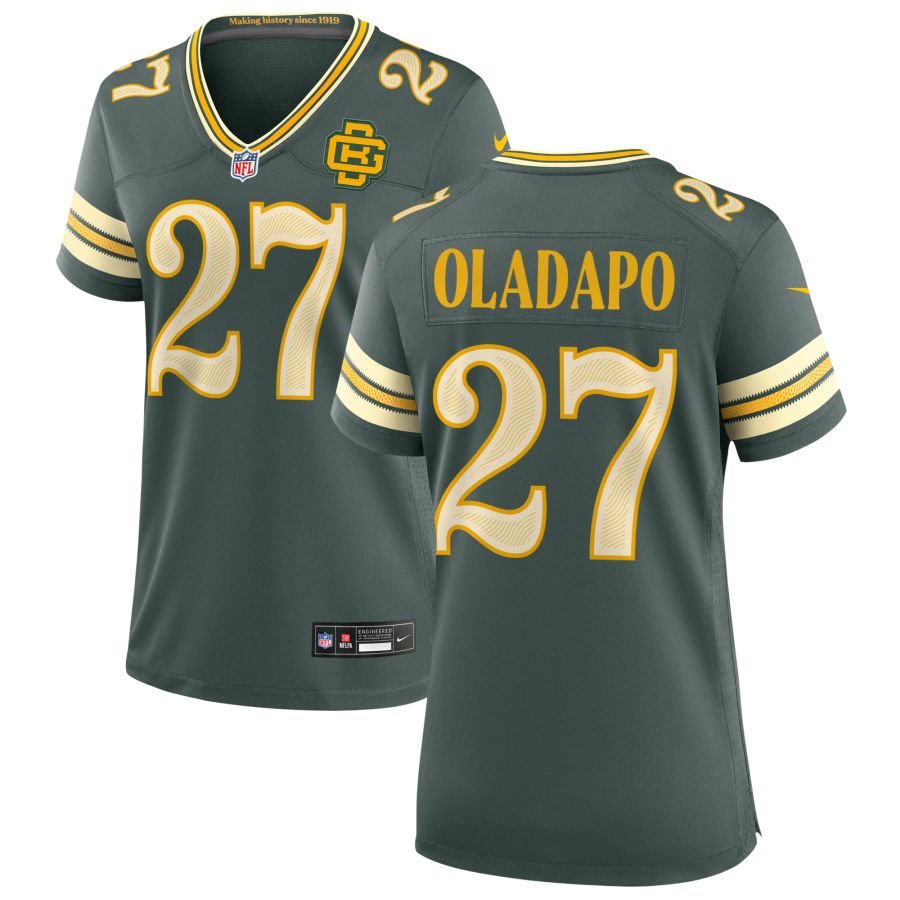Kitan Oladapo Women’s Nike Green Green Bay Packers 2026 Rivalries Collection Game Custom Jersey
