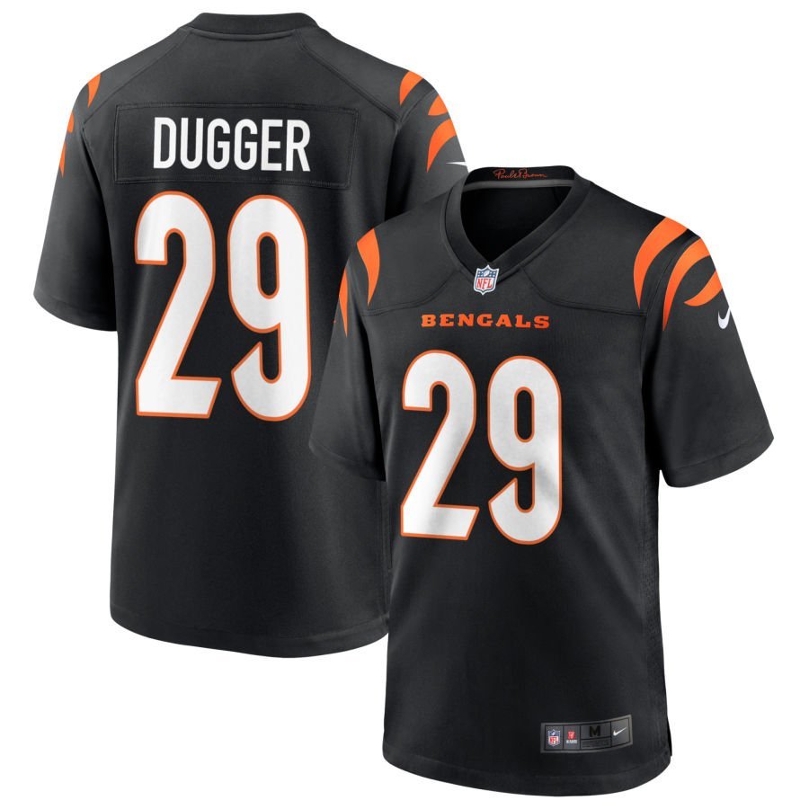 Kyle Dugger Men’s Nike Black Cincinnati Bengals Game Custom Jersey