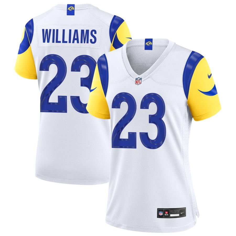 Kyren Williams Women’s Nike White Los Angeles Rams Custom Game Jersey