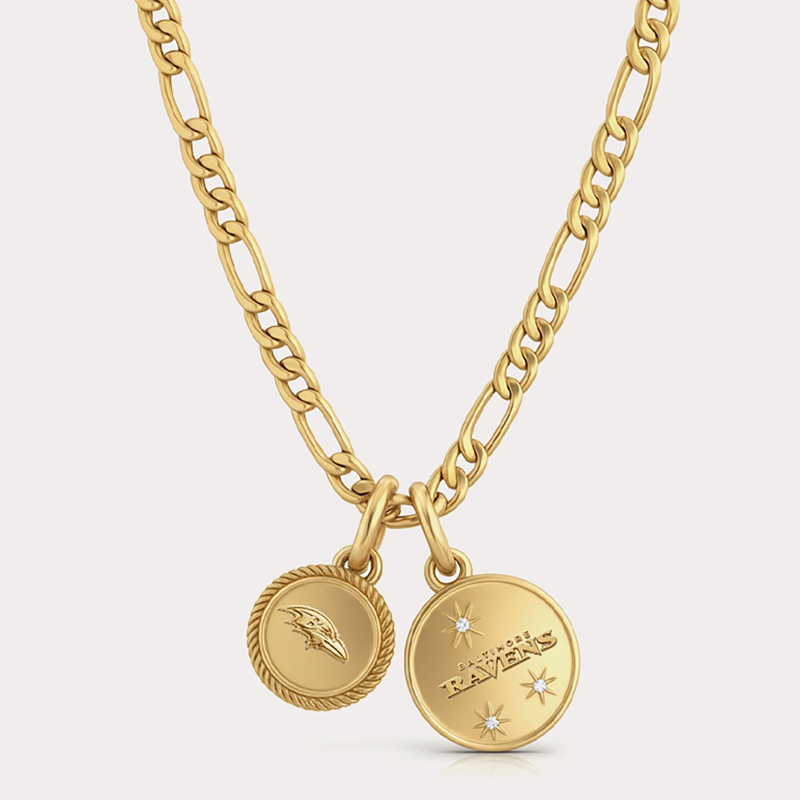 LUV AJ Baltimore Ravens Double Coin Logo Necklace