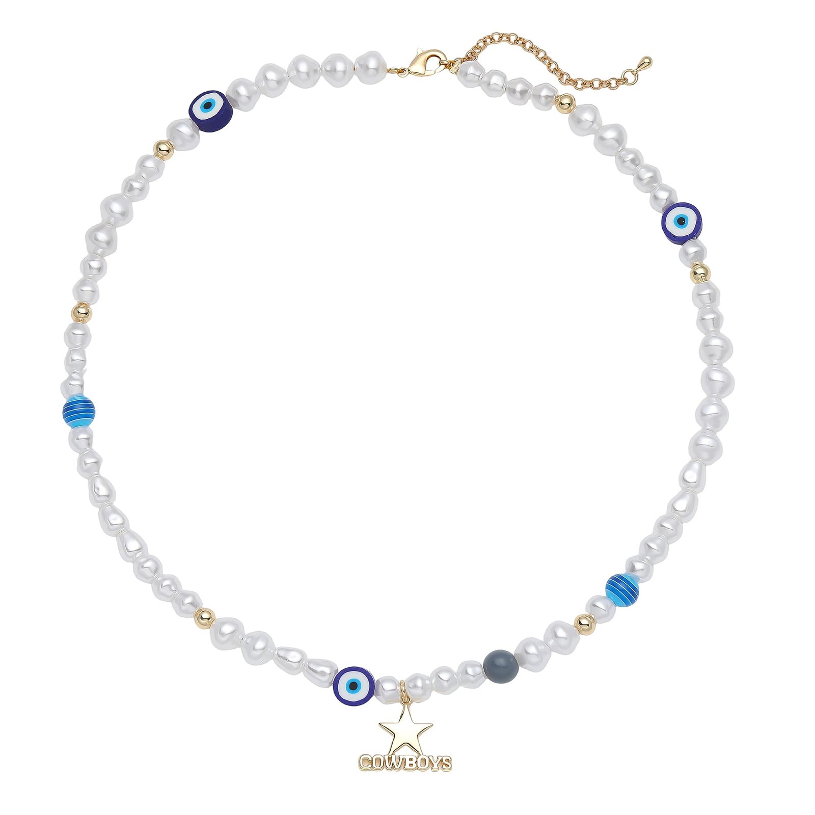 LUV AJ Dallas Cowboys Pearl Bead Logo Necklace