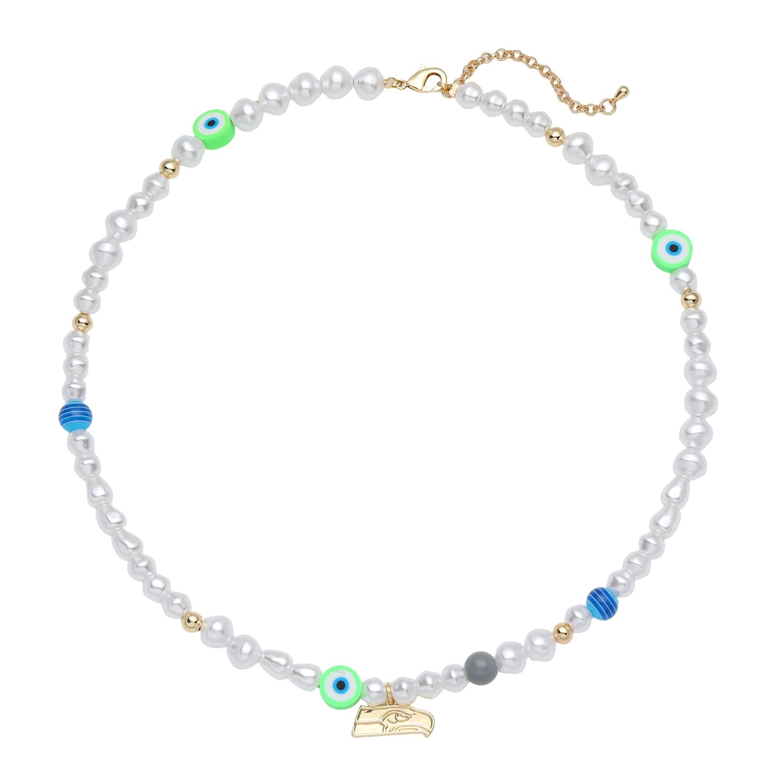 LUV AJ Seattle Seahawks Pearl Bead Logo Necklace