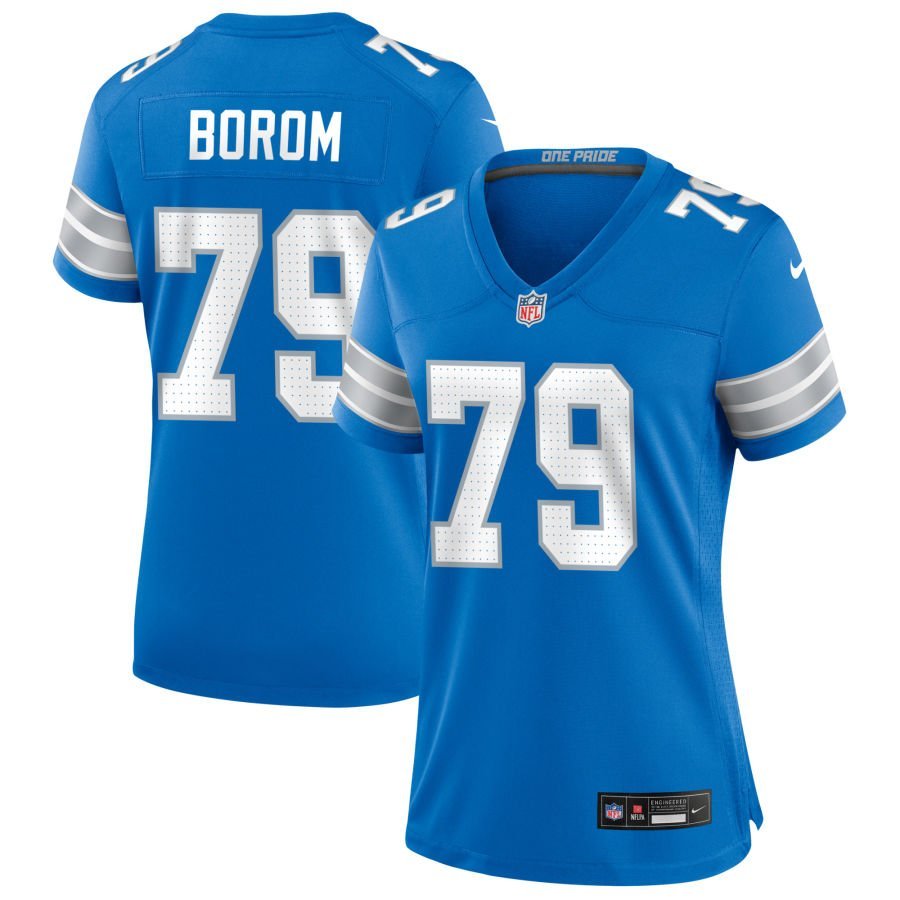Larry Borom Women’s Nike Blue Detroit Lions Custom Game Jersey