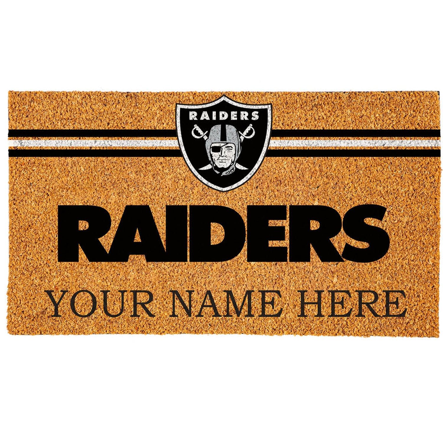 Las Vegas Raiders 18″ x 30″ Personalized Coir Doormat