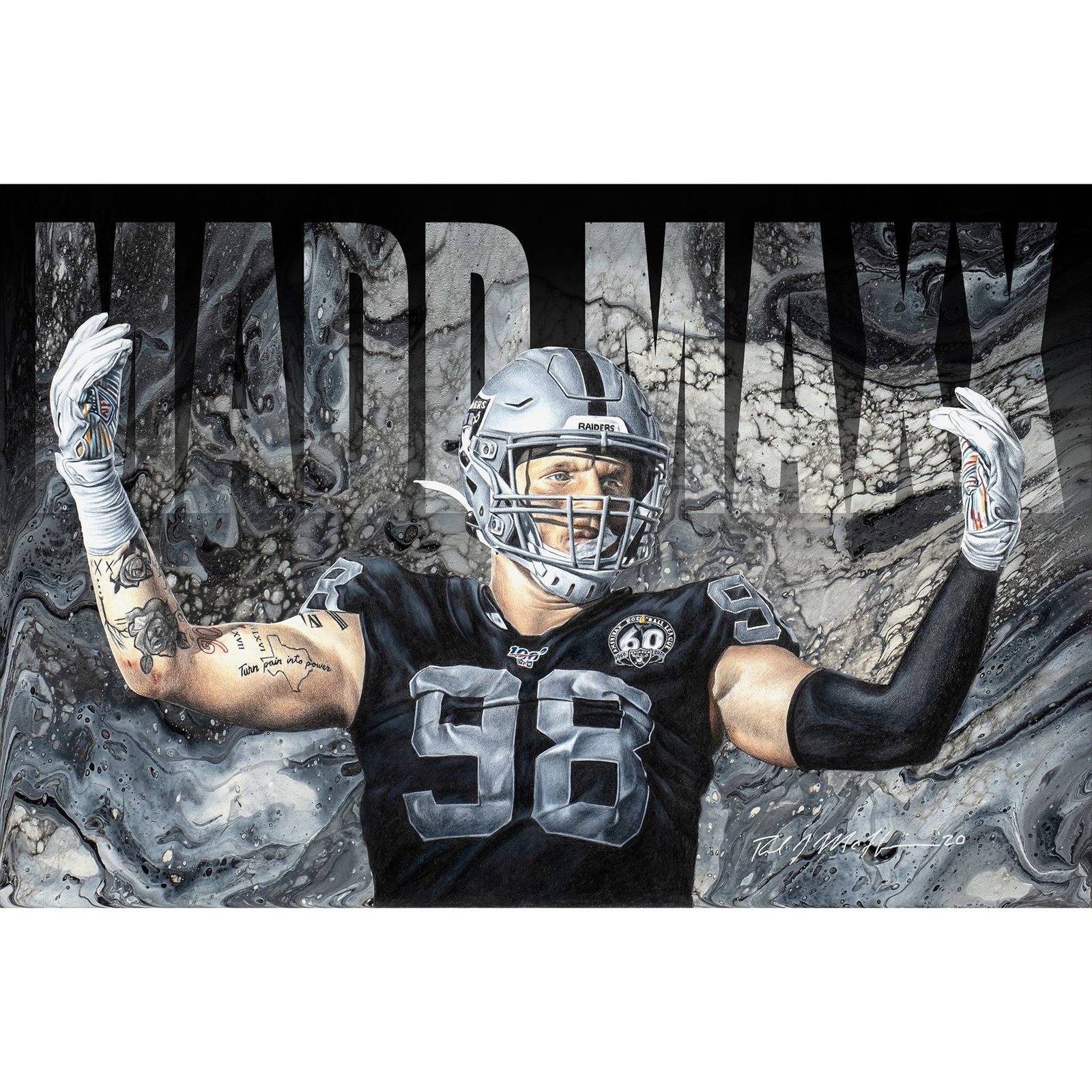 Las Vegas Raiders Limited-Edition Maxx Crosby “Mad Maxx Crosby” Canvas Print