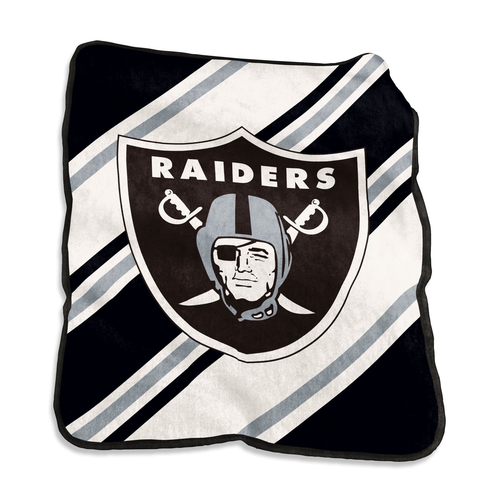 Logo Brands Las Vegas Raiders 50″ x 60″ Raschel Stripe Throw Blanket