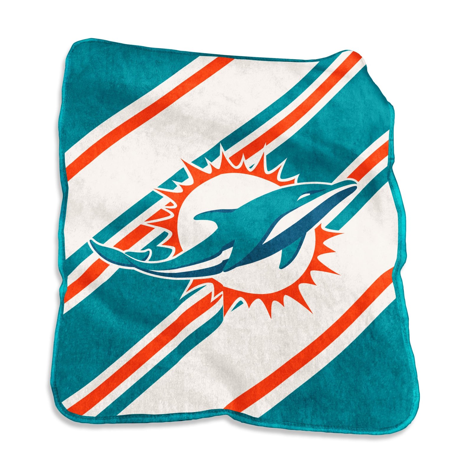 Logo Brands Miami Dolphins 50″ x 60″ Raschel Stripe Throw Blanket