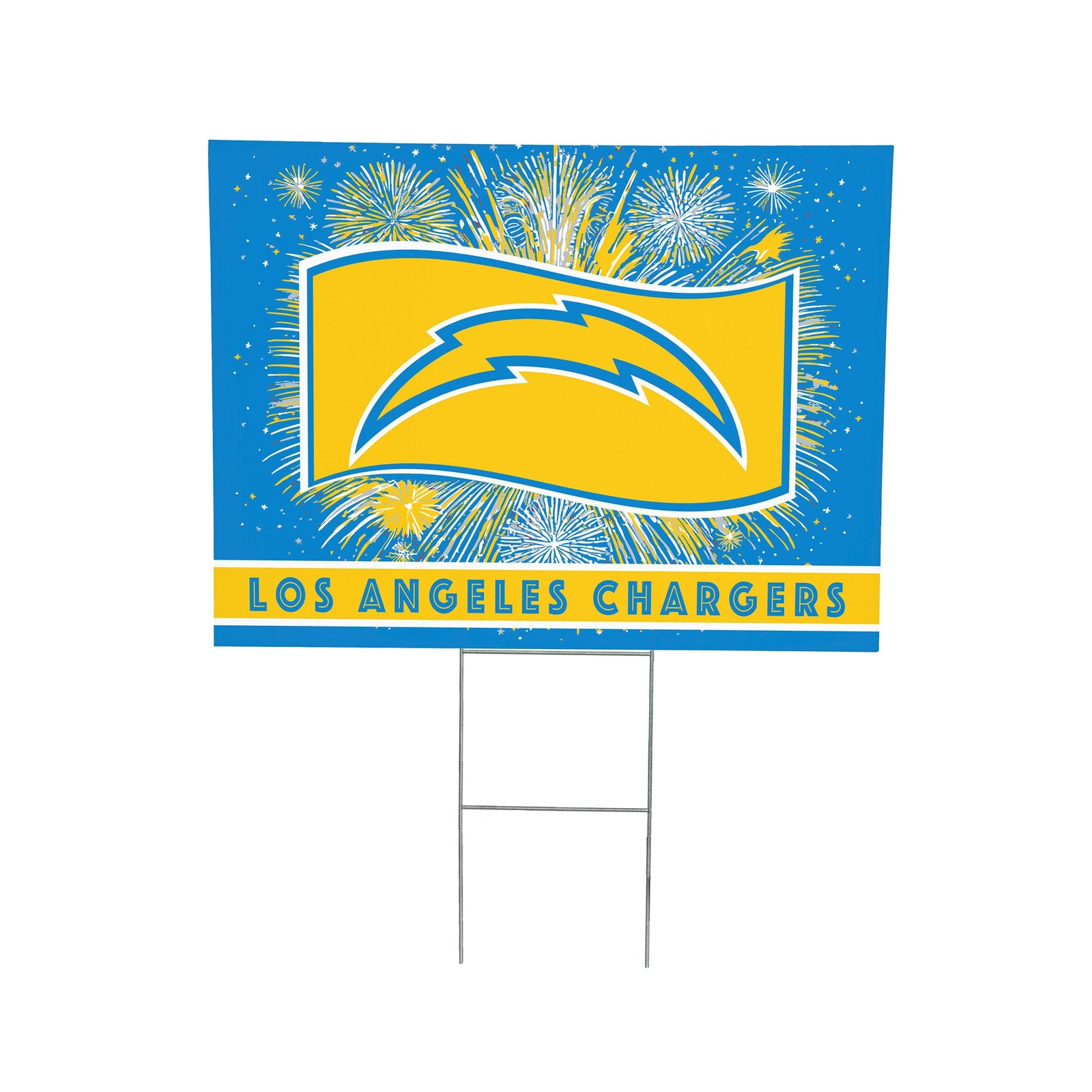 Los Angeles Chargers 24″ x 18″ Patriotic Fireworks Outdoor Yard Sign