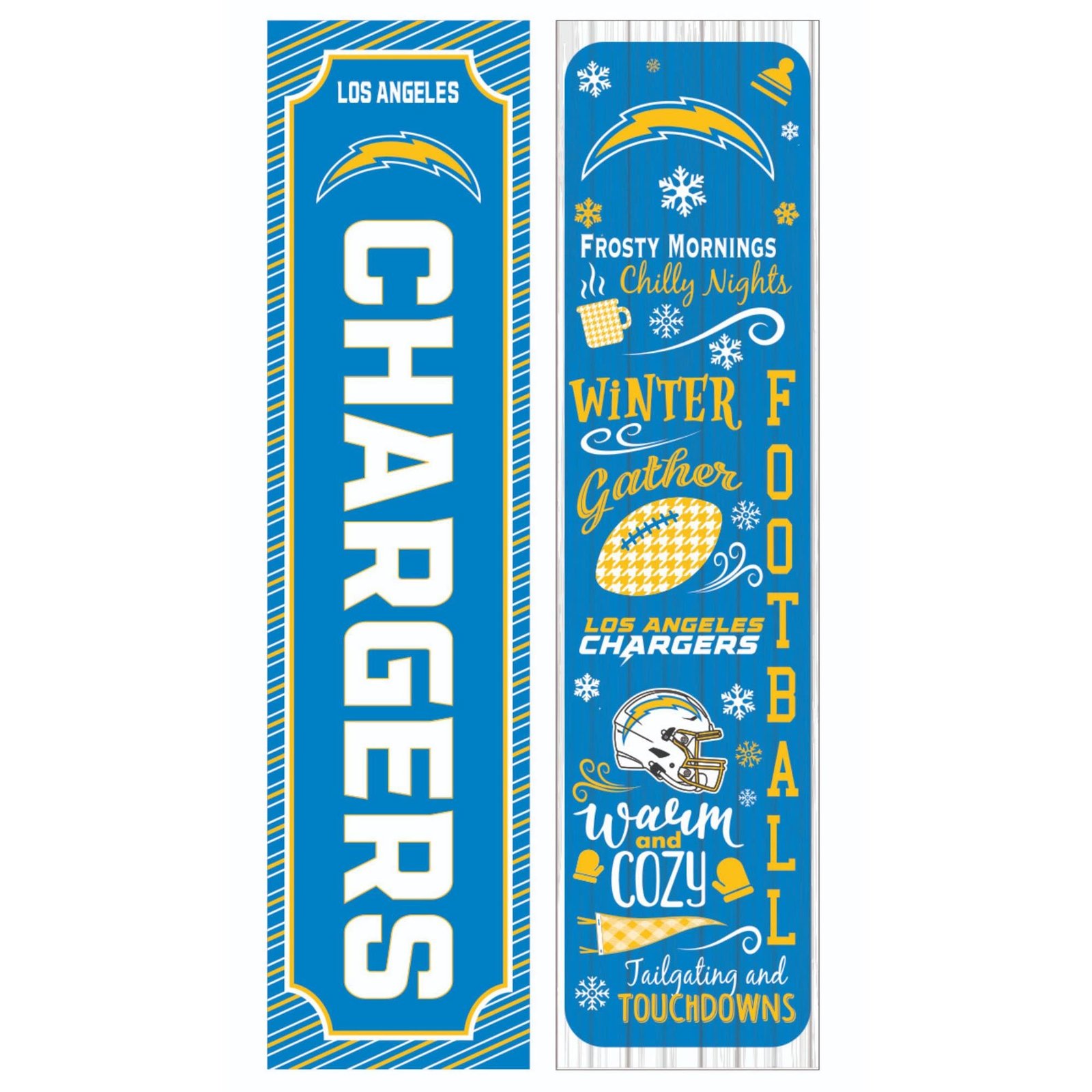 Los Angeles Chargers 47″ Double Sided Winter Leaner Fan Sign