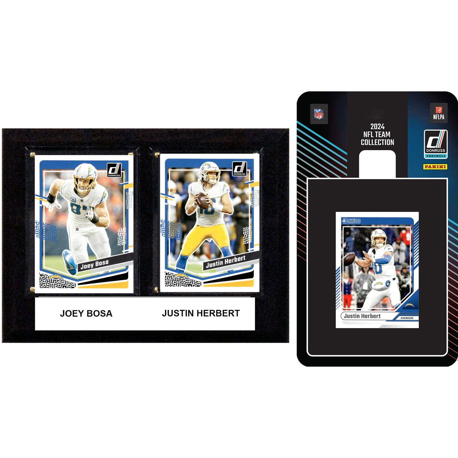 Los Angeles Chargers 6″ x 8″ Player Plaque & 2024 Team Trading Card Set